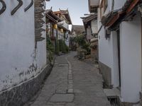 the street is narrow but empty of people or buildings in the area which they are living in