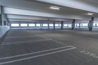 the empty parking garage is empty but its ready to be filled with supplies for customers