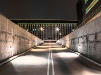 this image shows an empty parking space on the side of a bridge next to some buildings