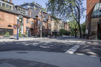 an empty residential street in the city of toronto, canada - stock photo for public use only