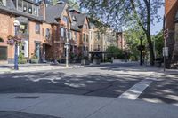 an empty residential street in the city of toronto, canada - stock photo for public use only