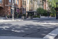 an empty residential street in the city of toronto, canada - stock photo for public use only