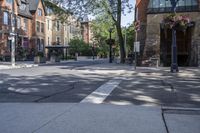 an empty residential street in the city of toronto, canada - stock photo for public use only