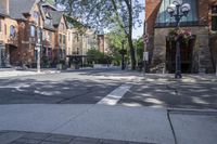 an empty residential street in the city of toronto, canada - stock photo for public use only