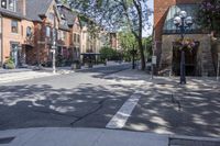 an empty residential street in the city of toronto, canada - stock photo for public use only