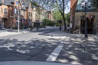 an empty residential street in the city of toronto, canada - stock photo for public use only