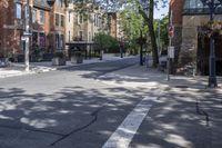 an empty residential street in the city of toronto, canada - stock photo for public use only