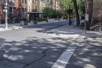 an empty residential street in the city of toronto, canada - stock photo for public use only