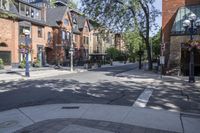 an empty residential street in the city of toronto, canada - stock photo for public use only