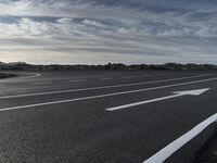 the road is empty and it looks like a runway for airplanes to take off in