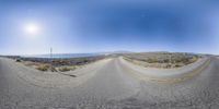 the view of an empty road from the inside looking up at it's sides