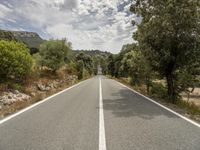 an empty road is shown in this undpicture image, with the trees surrounding it