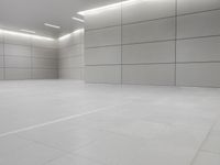 an empty floor is seen in this image and the flooring is all white and white