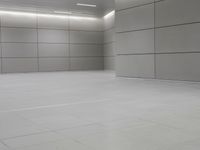 an empty floor is seen in this image and the flooring is all white and white