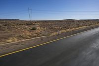 Endless Road in the African Desert Landscape