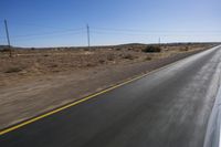 Endless Road in the African Desert Landscape