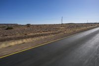 Endless Road in the African Desert Landscape