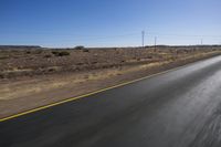 Endless Road in the African Desert Landscape