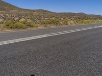 Endless Road in the Desert: Surrounded by Mountains and Clear Skies
