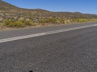 Endless Road in the Desert: Surrounded by Mountains and Clear Skies