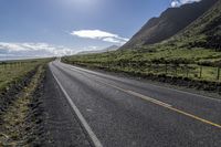 Endless Road in Nature: Mountain Landscape on a Sunny Day