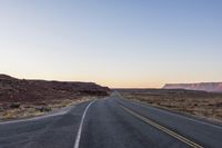 Endless Road Through Low Desert