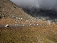 Grass Covered Highland Slope in Europe