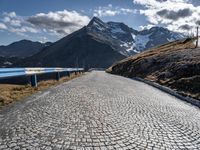 Highland Road in Europe: Clouds Over Mountain Landforms