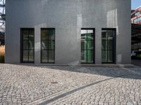 Europe: Modern Architecture on Cobblestone Road 001