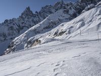 Snow-Covered Mountain Range in Europe