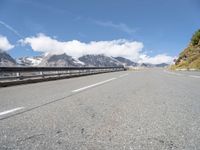 Road in Europe with Asphalt Surface and Guard Rail