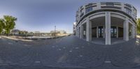 this is a fish eye lens shot of a building in the city of birmingham, england