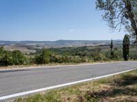 European Asphalt Road in Tuscany: Clear Skies and Beautiful Landscapes