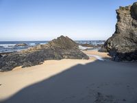 European Beach: Clear Sky and Rocky Terrain