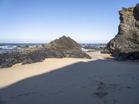 European Beach: Clear Sky and Rocky Terrain