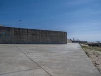 European Beach Day: Concrete Walls by the Ocean