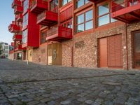 European City: Cobblestone Roads Through Residential Areas