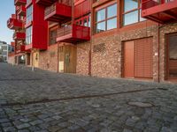 European City: Cobblestone Roads Through Residential Areas