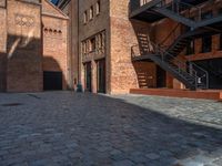 European City: Courtyard with Warehouses and Cobblestone Roads