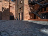 European City: Courtyard with Warehouses and Cobblestone Roads