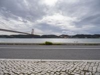 European Coastline: Clear Sky and Bridge in Lisbon