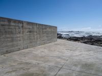 European Coastline: Concrete Wall with Ocean View