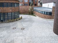 European Courtyard: Brick Walls and Cobble Stone Roads