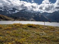 European Highlands: A Profile Against the Clouds and Green Grass