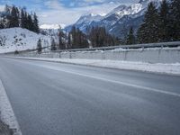 European Highway: Wet Road in the Alps