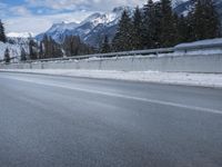 European Highway: Wet Road in the Alps
