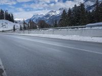 European Highway: Wet Road in the Alps