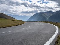 European Landscape with Asphalt Road and Mountain View