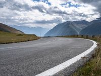 European Landscape: Asphalt Road with Mountain View 002