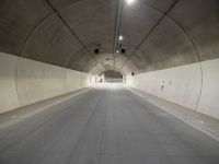 a street is surrounded by a dark tunnel with light from behind it, and only one lane has lanes